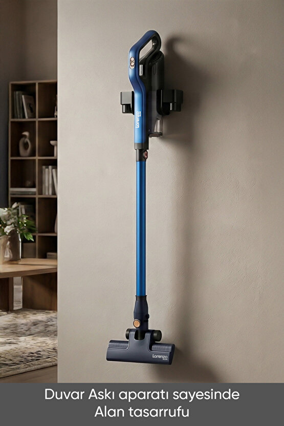 Slim Dikey  Pratik Elektrikli Süpürge Kablolu Hepa Filtre Prusya Mavi