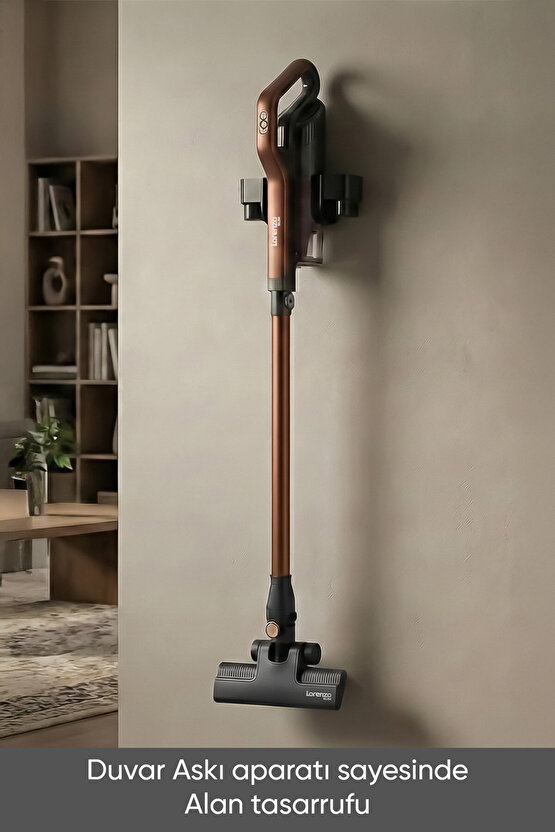 Slim Dikey  Pratik Elektrikli Süpürge Kablolu Hepa Filtre Kahverengi