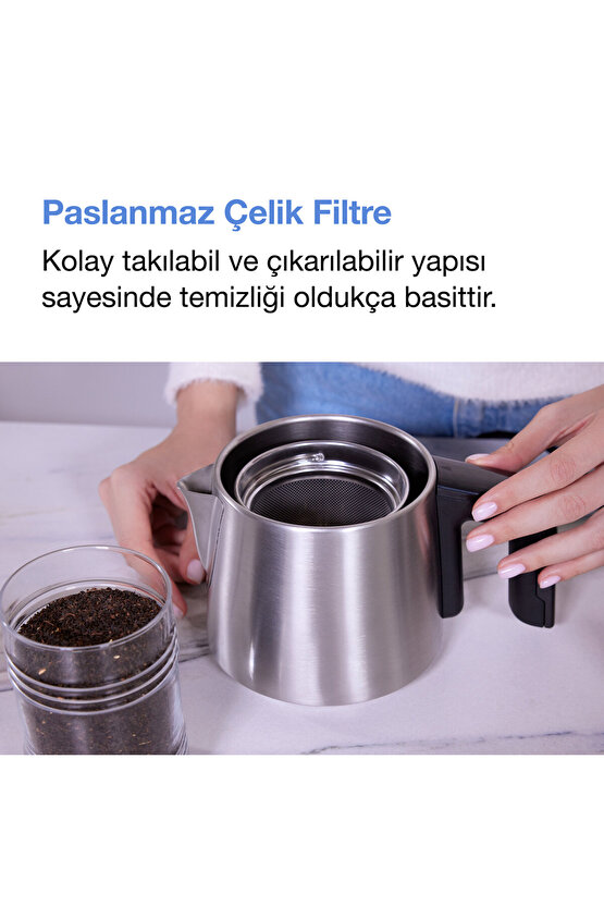 Chailand Maxi XXL Çay Makinesi Inox 1650W 2L Su 1.45L Demlik Otomatik Kapanma Çaycı