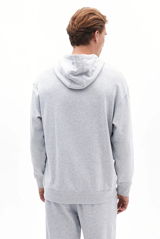UPTOWN Graphic Hoodie Erkek Gri Spor Sweatshirt