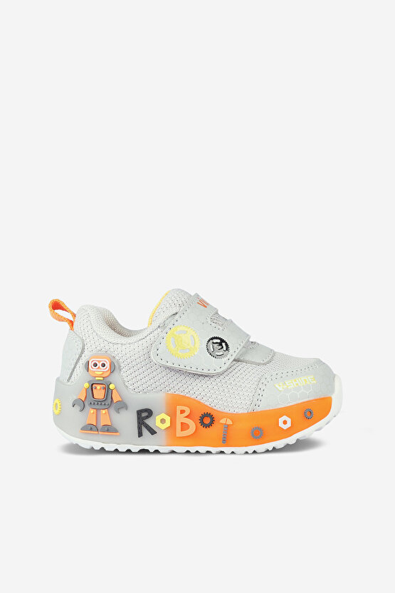 Feti Ortopedik Erkek Bebek Gri Işıklı İlk Adım Sneaker