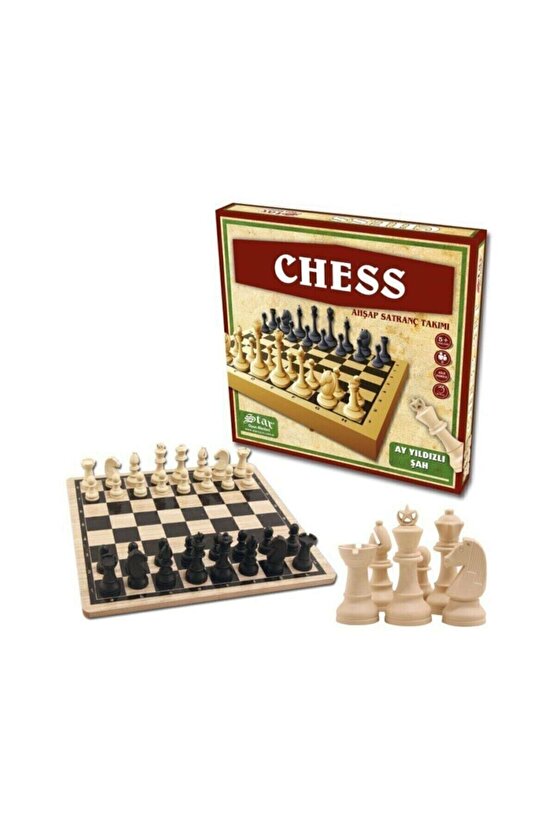Chess Ahşap Satranç Takımı Plastik Satranç Taşlı