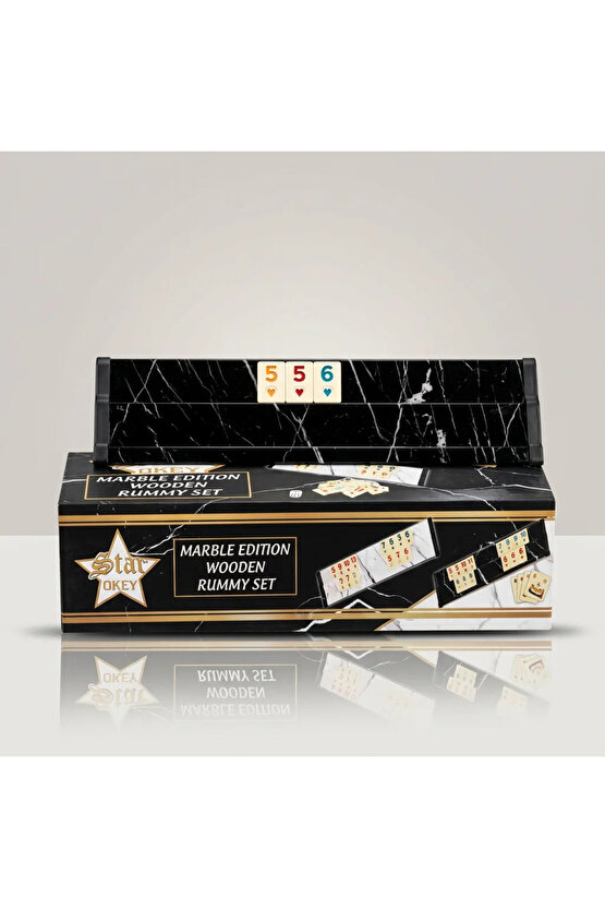 STAR MARBLE EDITION MERMER DESEN AHŞAP ISTAKA AĞAÇ OKEY TAKIMI