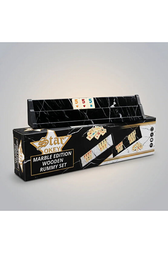 STAR MARBLE EDITION MERMER DESEN AHŞAP ISTAKA AĞAÇ OKEY TAKIMI