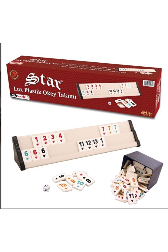 STAR OKEY LÜKS PLASTİK OKEY + 3’LÜ TAVLA DAMA SATRANÇ SET