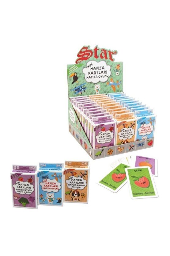 Star Hafıza Kartları Eşleştirme Eşini Bul Oyunu 3lü Set
