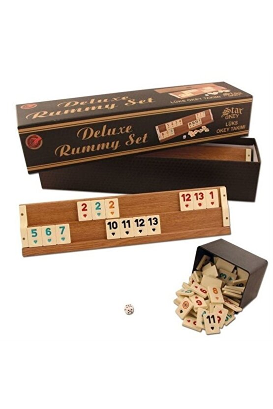 Star Deluxe Ahşap Okey Takımı - Açık Renk 1010396