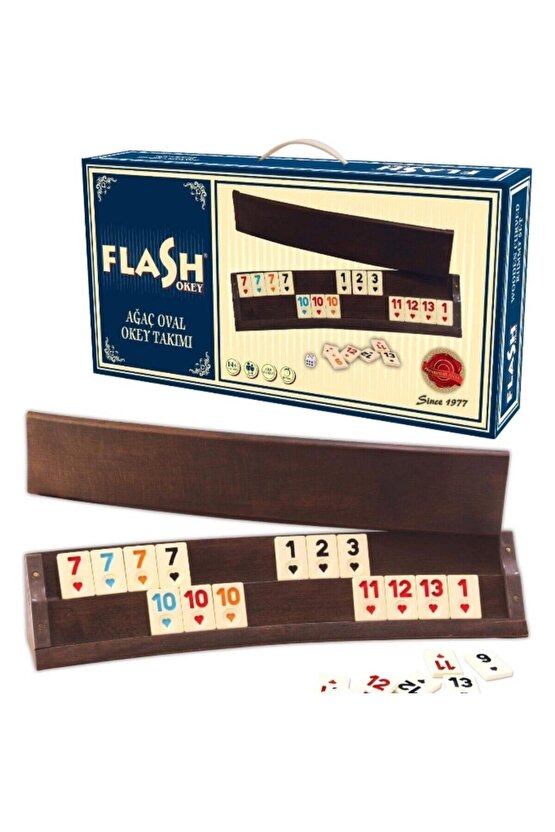 Flash Oval Ağaç Okey Takımı