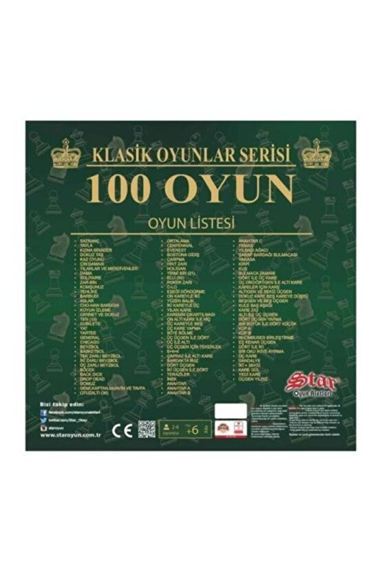 100 Classic Oyun Seti 100 Klasik Oyun Kızma Birader Satranç+