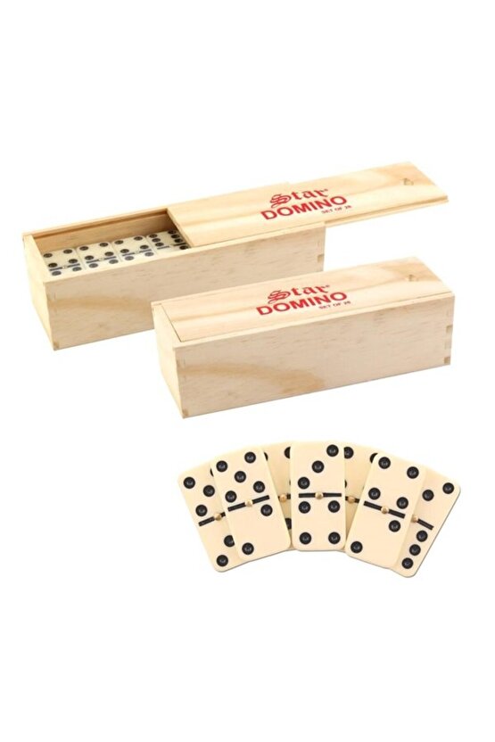 Star Okey Ahşap Kutulu Melamin Domino
