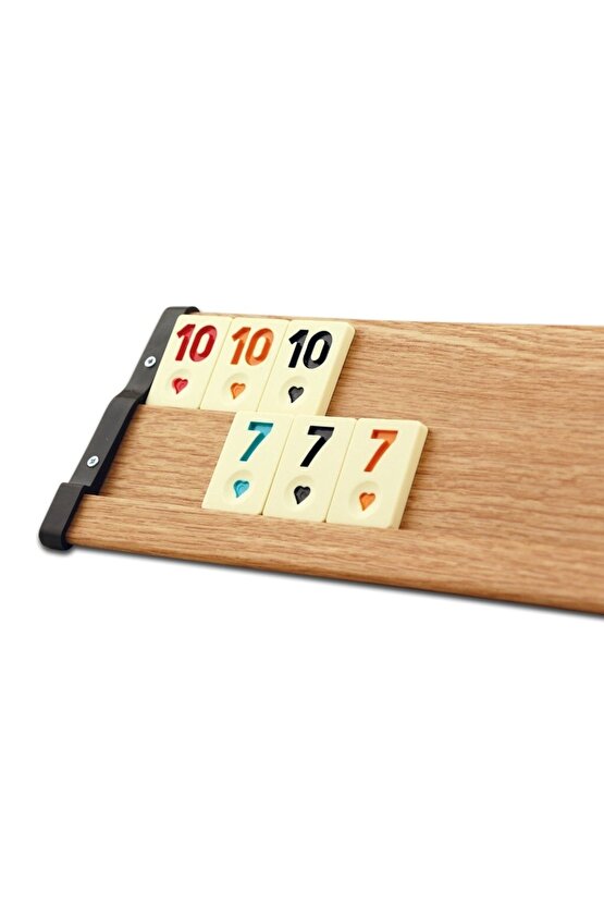 101 Oval Ahşap Görünümlü Plastik Okey Takımı 1010839