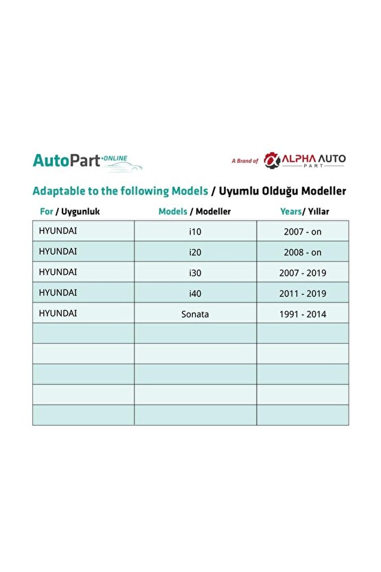 Hyundai i10 i20 i30 i40 Sonata için Trim Döşeme Klips - 100 Adet