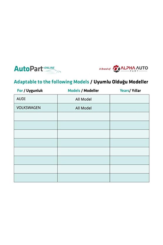 Volkswagen AUDI için Tampon ve Çamurluk Önlüğü Vida Tutucu Klips - 100 Adet