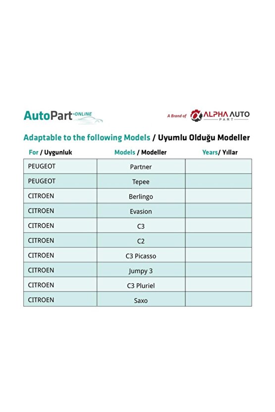 Renault, Peugeot, Citroen, Fiat için Çıta Klipsi- 50 Adet