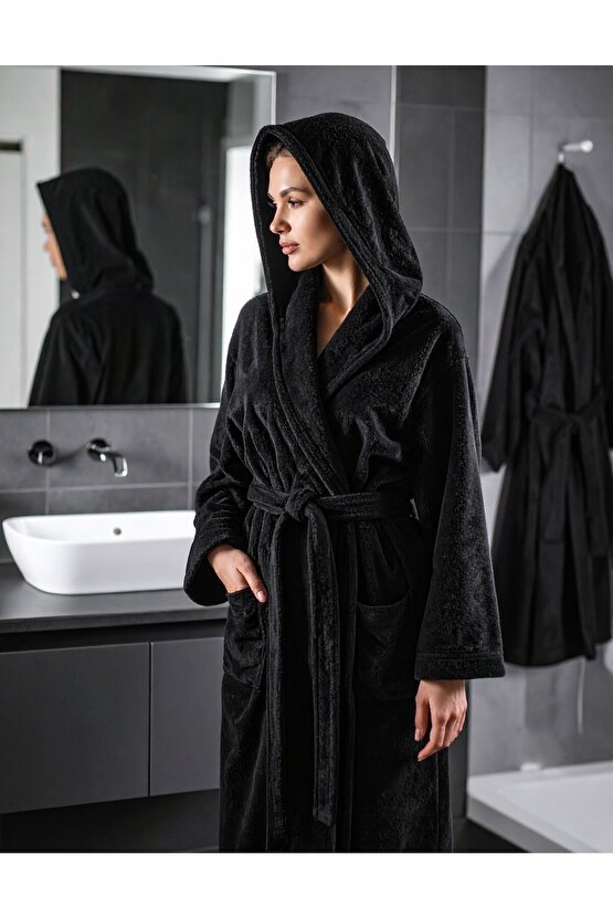 Kapüşonlu  Bornoz ,bukle Bornoz, %100 Pamuklu ,hamam Sauna Bornoz  Kadın  Erkek Unisex Bornoz