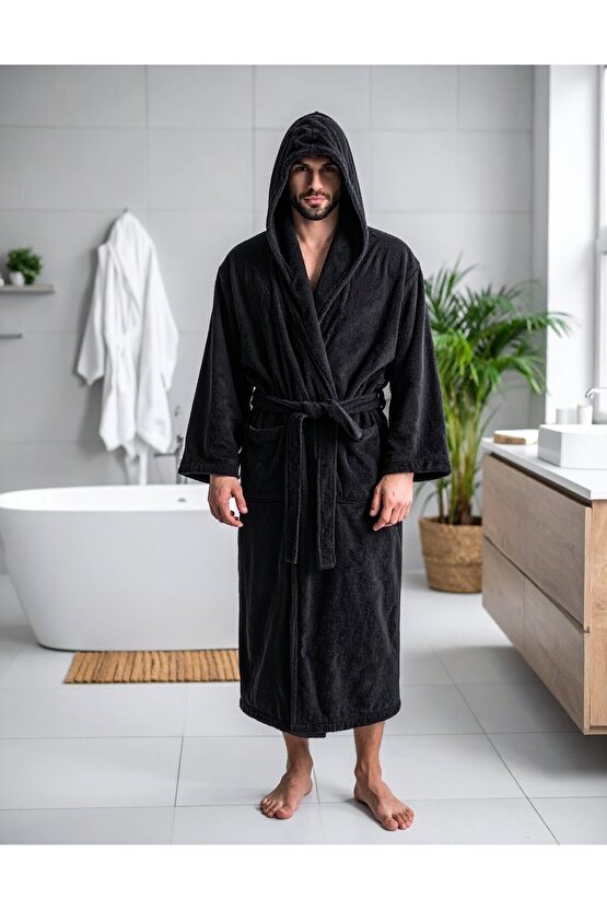 Kapüşonlu  Bornoz ,bukle Bornoz, %100 Pamuklu ,hamam Sauna Bornoz  Kadın  Erkek Unisex Bornoz