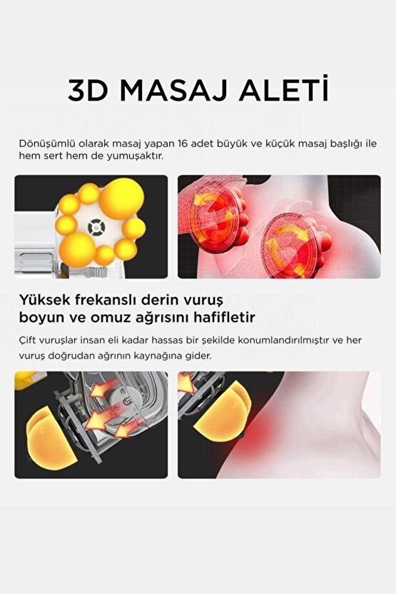 Masaj Aleti Ovalı Isıtmalı Boyun Sırt Bel Omuz Bacak Masaj Yastığı QY666 Krem
