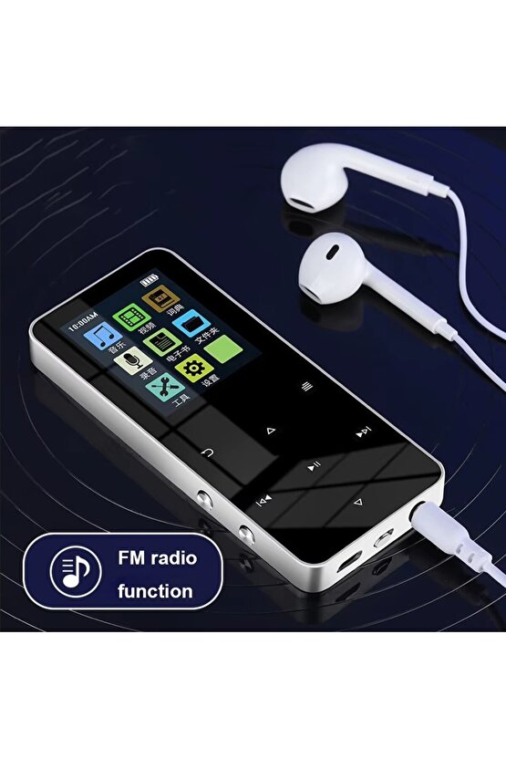 Bluetooth Lu Mp3-mp4 Çalar Fm Radyolu Şarjlı Mp4 Player Dahili Hoparlör 8gb Hafızalı Müzik Çalar