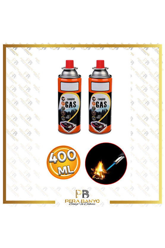 Kamp Gazı Bütan Propan Gaz Tüpü Portatif Ocak Kartuşu Tek kullanımlık Pürmüz 400 ml 2 Adet