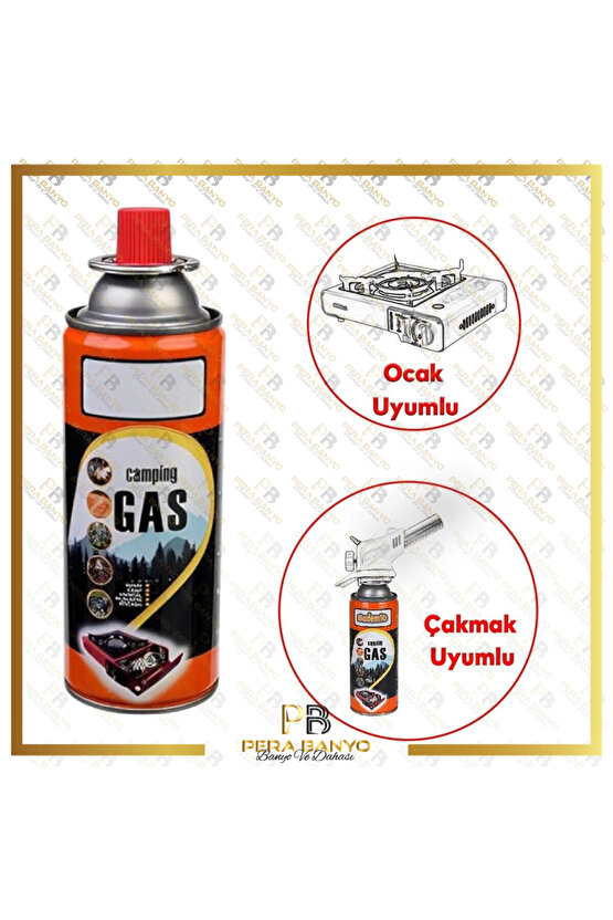 Kamp Gazı Bütan Propan Gaz Tüpü Portatif Ocak Kartuşu Tek kullanımlık Pürmüz 400 ml 2 Adet