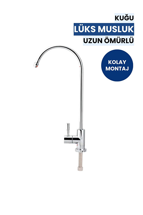 Kuğu Su Arıtma Musluğu | Paslanmaz Gövde • Kolay Montaj • Tüm Sistemlerle Uyumlu (Üreticiden)