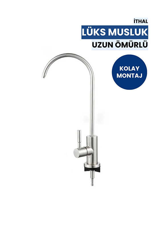 İthal Lüks Su Arıtma Musluğu | Paslanmaz Gövde • Kolay Montaj • Tüm Sistemlerle Uyumlu (Üreticiden)