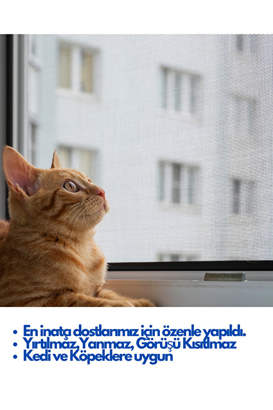 YIRTILMAZ SİNEKLİK KEDİ TELİ (PET TÜL) (EN: 120 CM - UZUNLUK: 100 CM)