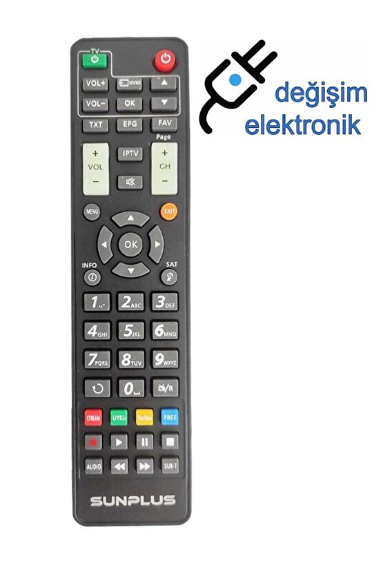 Sunplus Falcon Hd Uydu Logolu Orjinal Kumandası