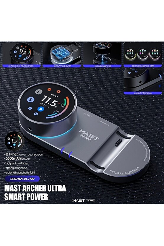1 Set Gümüş Renkli Archer Ultra Kablosuz Power Supply Tattoo Cihazı
