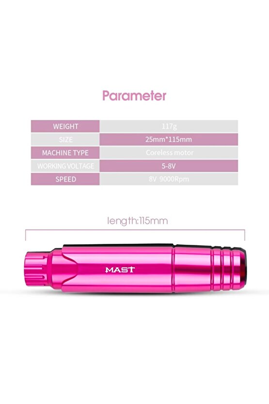 1 Set P10 Kalıcı Makyaj Power Supply Cihaz (PINK) Resimde ki Ürünler Gönderilir