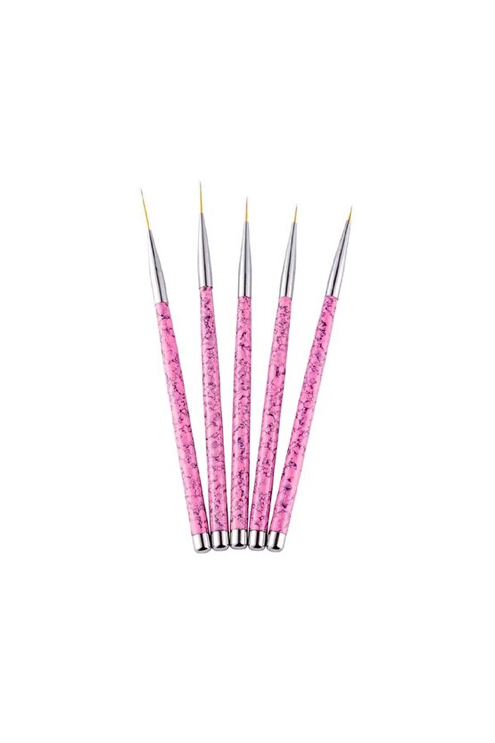 5li Tırnak Süsleme Nail Art Fırça Seti 0 Numara Çizim Fırçaları