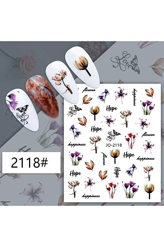 Çiçek Bitki Yazılı Sticker J0-2118