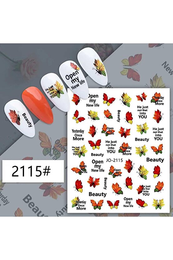 Yaprak Kelebek Yazılı Sticker J0-2115