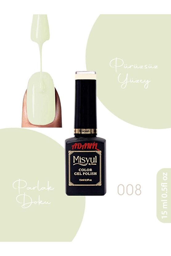 15 ml Misyul Profesyonel Buzul Yeşili Kalıcı Oje Mis-008