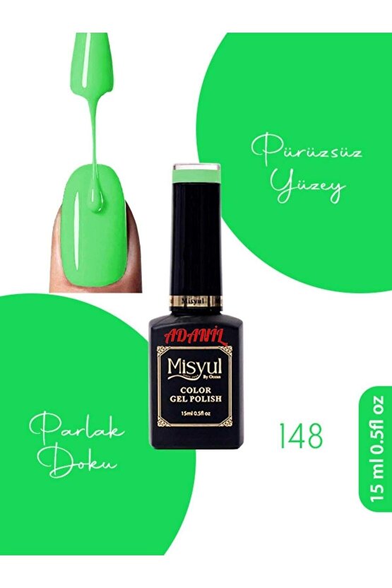 15 ml Misyul Profesyonel Fıstık Yeşili Kalıcı Oje Mis-148