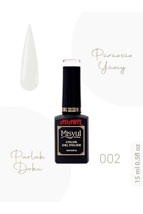 15 ml Misyul Profesyonel Kireç Beyazı Kalıcı Oje Mis-002