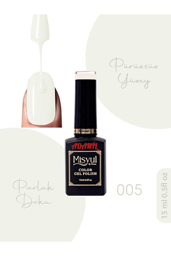 15 ml Misyul Profesyonel Soğuk Beyaz Kalıcı Oje Mis-005