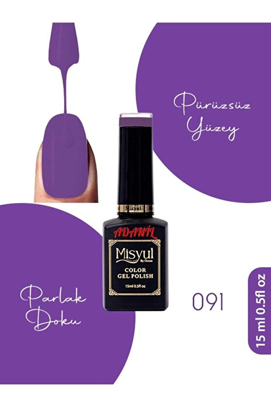 15 ml Misyul Profesyonel Mor Kalıcı Oje Mis-091