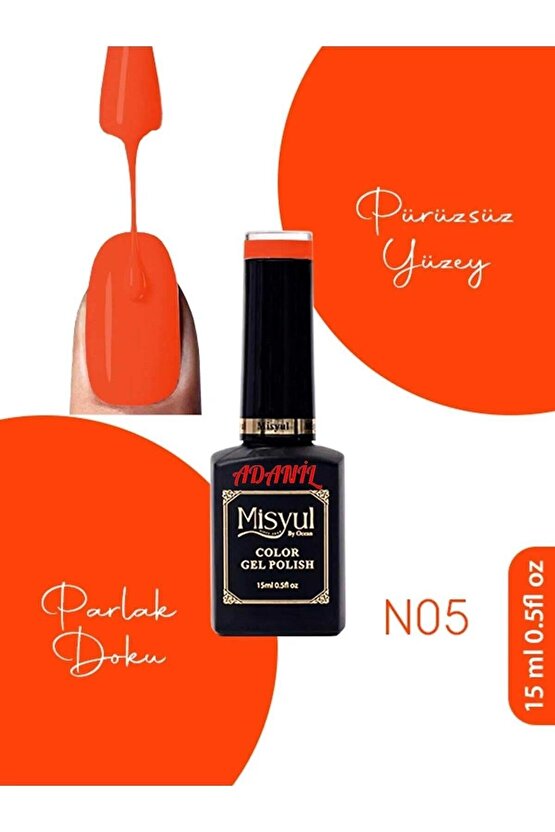 Misyul Neon Koyu Turuncu Kalıcı Oje N05