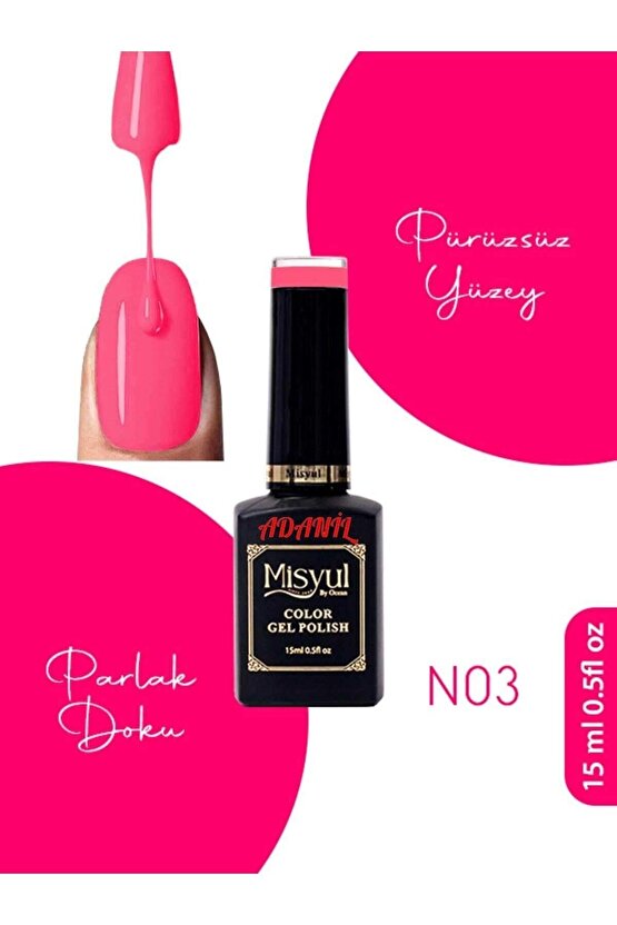 Misyul Neon Şeker Pembe Kalıcı Oje N03