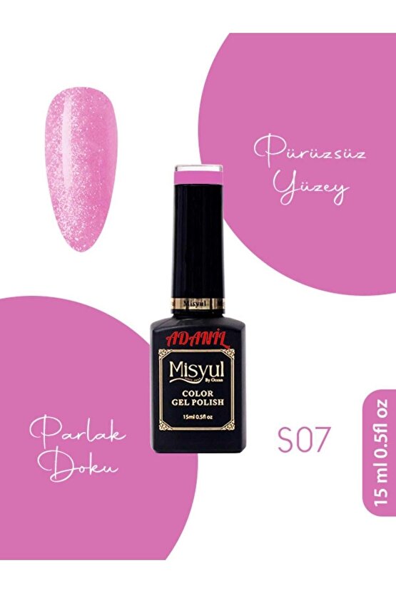 Misyul Simli Pembe Kalıcı Oje S07