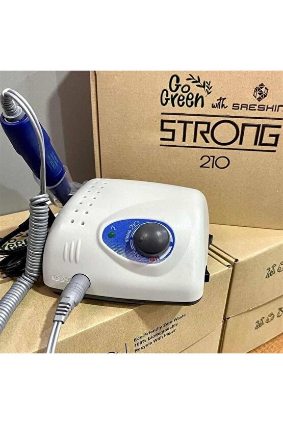 STRONG 210 ELEKTRİKLİ FREZE TÖRPÜ MAKİNESİ 65 W ve 6LI SERAMİK ve RUS FREZE SETİ NO 5