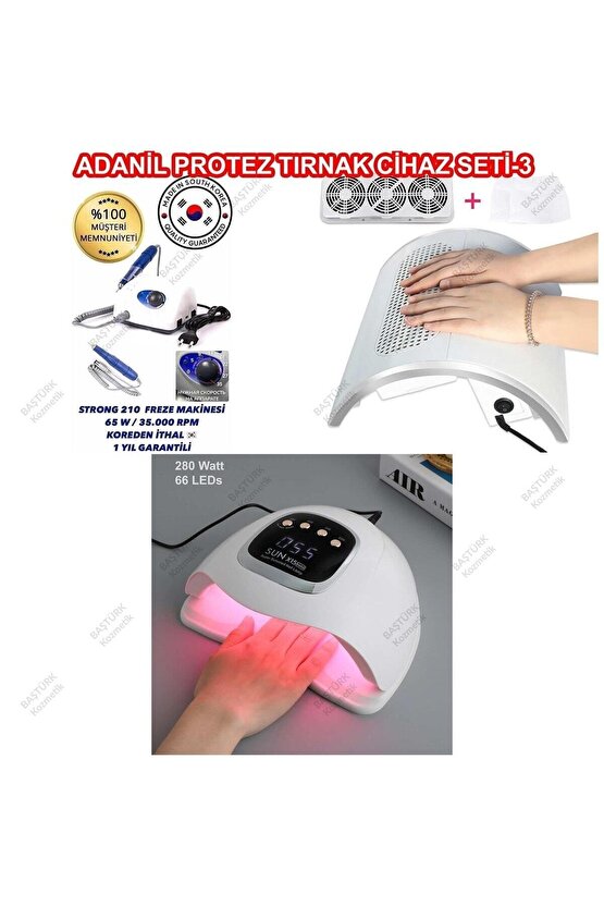 Protez Tırnak Cihaz Seti Strong Freze Sun X15 Max UV Led ve Toz Toplama