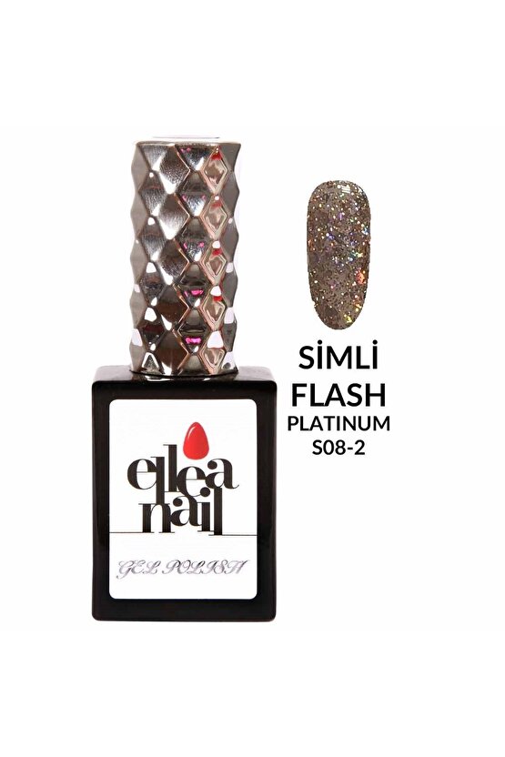 Salon Boy 15 ml Uv Led Simli Kalıcı Oje Platinium Flash Scale 2