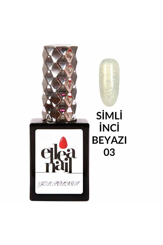 Salon Boy 15 Ml Uv Led Simli Kalıcı Oje Pearly Whıte 03