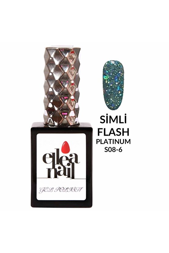 Salon Boy 15 ml Uv Led Simli Kalıcı Oje Platinium Flash Scale 6