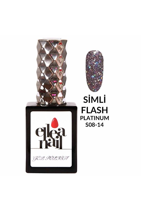 Salon Boy 15 Ml Uv Led Simli Kalıcı Oje Platinium Flash Scale 14