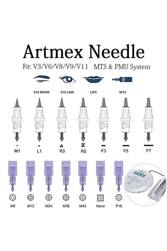 Artmex R5 Kalıcı Makyaj Iğnesi 5 Pin 10 Adet