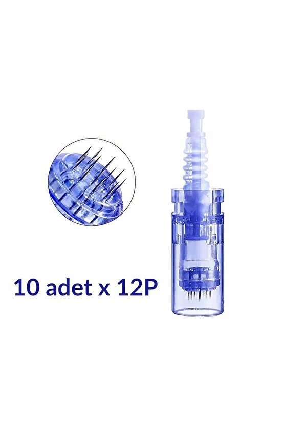 Dr. Pen 12 Pin Dermapen Iğnesi Orijinal Dermapen Iğne Kartuşu Soketli 10 Adet