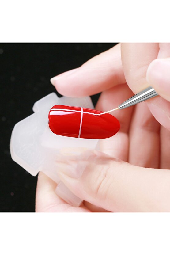 Nail Art Süsleme Fırça Seti Simli 3lü